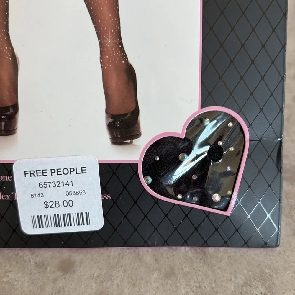 Leg Avenue Women's Spandex Sheer Rhinestone Pantyhose One Size NEW!